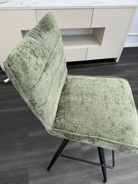 Furniture Village Saturn Green Fabric Swivel Dining Barstool1