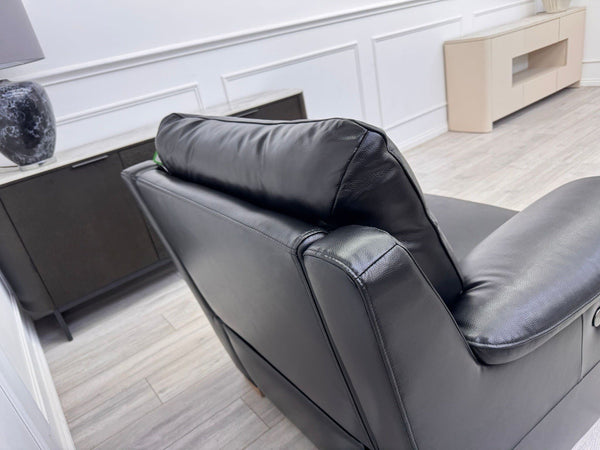 DFS Laiken Black Genuine Leather Armchair Electric Power Recliner6