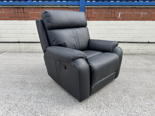 LA-Z-BOY WINCHESTER LEATHER MANUAL RECLINER ARMCHAIR - Black0