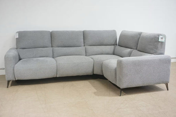 FV Grey mix cross weave fabric electricreclining 3 piece corner Sofa0