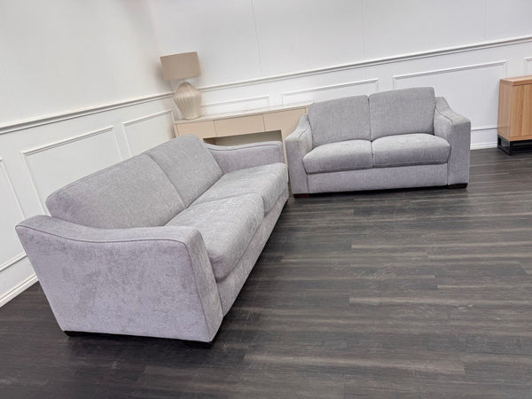 Furniture Village Optimus 3 Seater Sofabed + 2 Seater Sofa Set Grey Fabric1