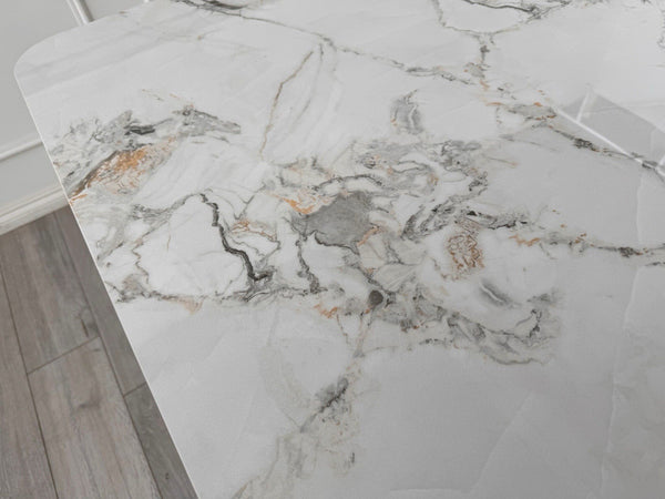 Furniture Village Avorio Small Extending Dining Table marble-effect ceramic top23