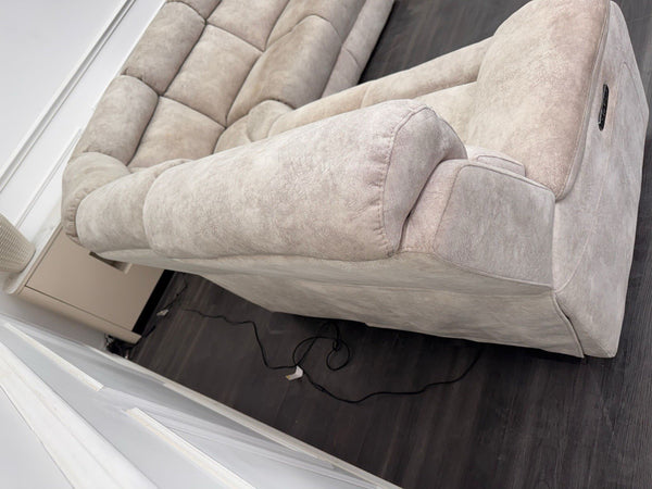 Furniture Village Moreno Power Reclining Corner Sofa In Cream Lux Velvet20