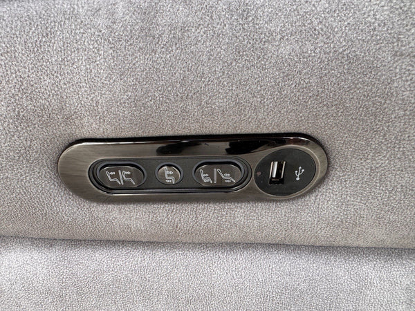 Sofology Missouri Corner Sofa In Silver Grey Fabric Power Recliner + Headrest9