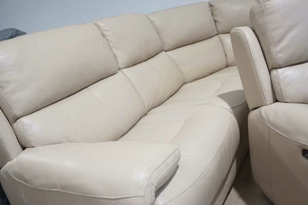 FV Link Nude leather standard 3piece curved corner group + Armchair Sofa Set3