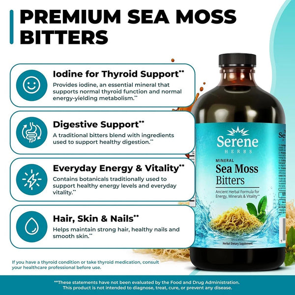 Serene Herbs Mineral Sea Moss Bitters – Liquid Herbal Dietary Supplement1