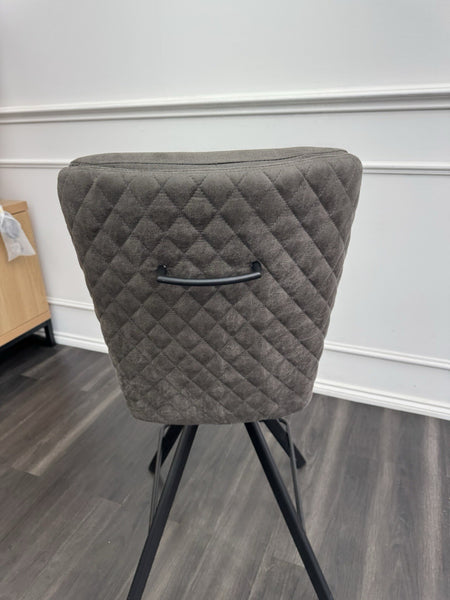 FV Loki Grey Fabric Swivel Dining Barstool With Handle (Choose Quantity)7