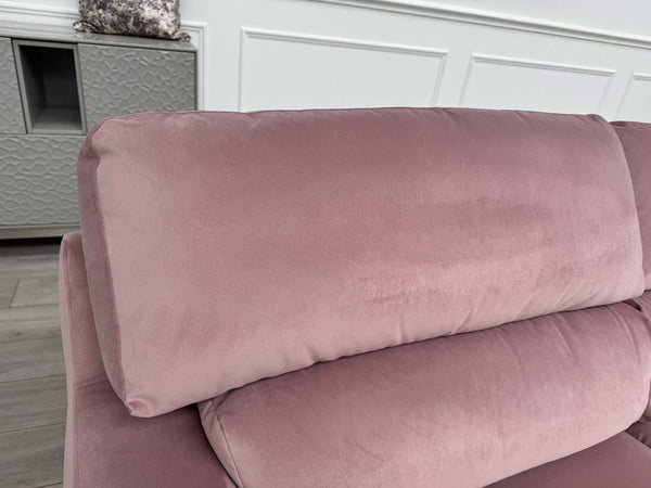 Furniture Village Lounge Co Romilly 3 Seater + Armchair Sofa Set Pink Velvet23