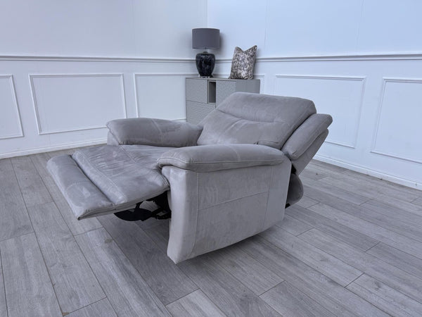 Furniture Village Touch Grey Fabric Power Recliner Armchair5