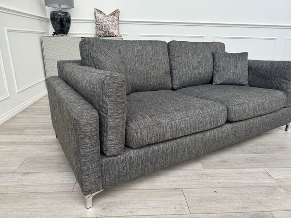 DFS Grey Fabric 3 Seater Sofa3