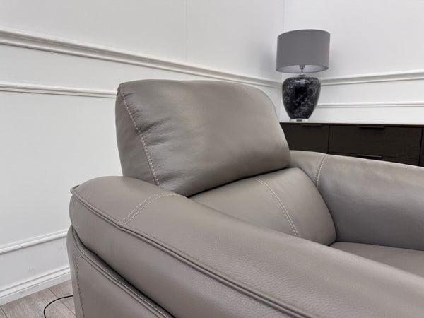 DFS Vixon Power Recliner Armchair Grey Leather + Power Headrest3