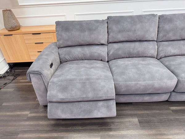 Furniture Village Nixon Large 4 Seater Sofa Power Recliner In Grey Lux Velvet3