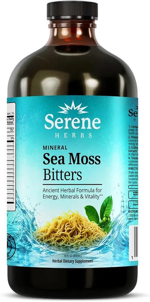 Serene Herbs Mineral Sea Moss Bitters – Liquid Herbal Dietary Supplement0