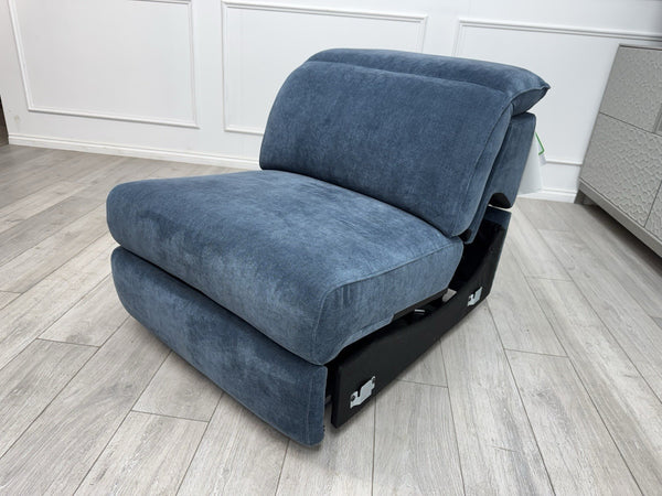 Sofology Plaza Middle Section Power Recliner & Headrest Chenille Denim Blue17