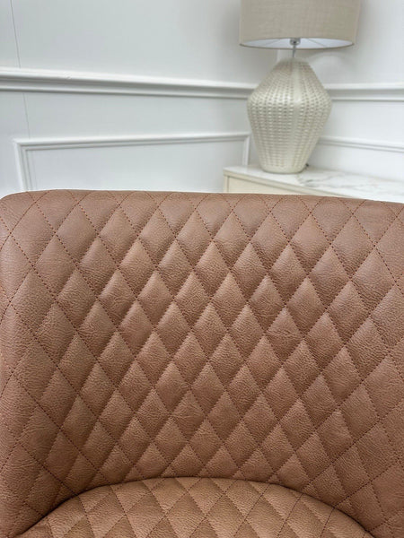 Furniture Village Earth brown leather swivel dining barstool (Pre-sale)10