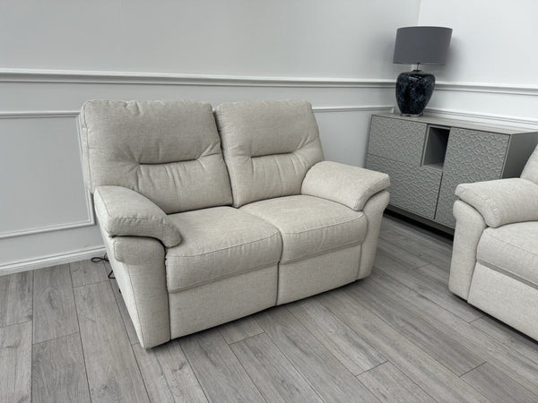 G Plan Seattle Cream Fabric 2+2 Seater Power Recliner Sofa Set1
