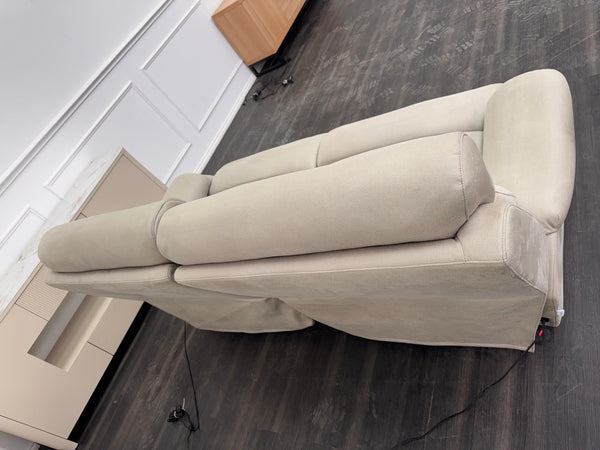 LA Z BOY Winchester Power Recliner 3 Seater Sofa In Beige Fabric Power Headrest12