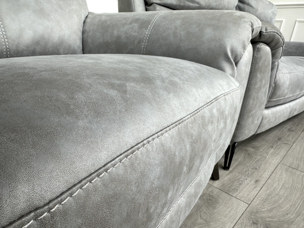 Furniture Village Contempo Grey 3 Seater Sofa Power Recliner Armchair RRP £3,78511