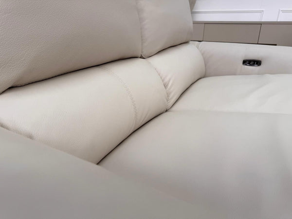 Furniture Village Nixon 2 & 2 Seater Sofa Set Power Recliner Frost Leather15