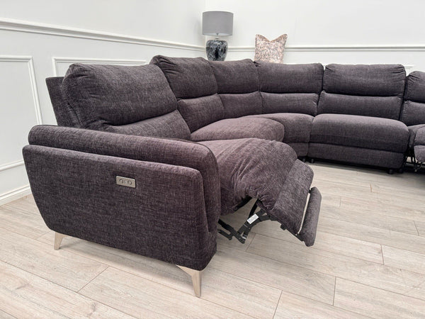 DFS Black Fabric Corner Sofa Power Recliner Modular Sofa8