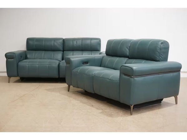 Furniture Village Homestage Lake Green 3 & 2 Seater Sofa Set Power Recliner2