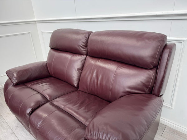 Furniture Village Moreno Power Recliner 3 + 2 Seater Sofa Set Burgundy Leather21