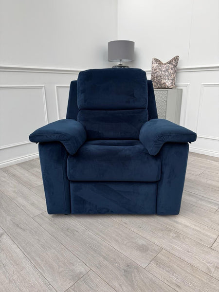 G Plan Harper Plush Indigo Premium Velvet Static Armchair RRP £1,35711