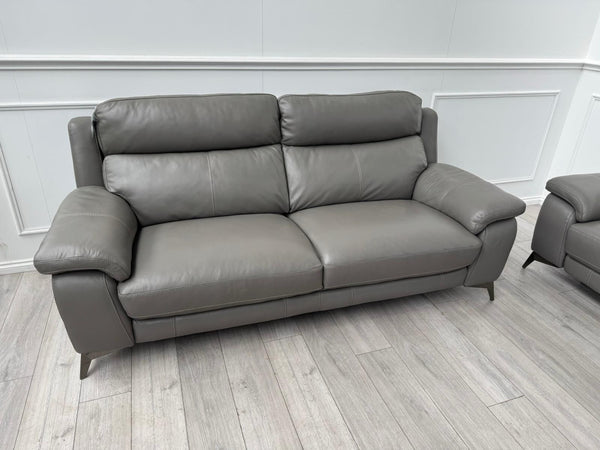 Furniture Village Missouri Power Recliner 3 & Static 2 Seater Sofa Set Grey2