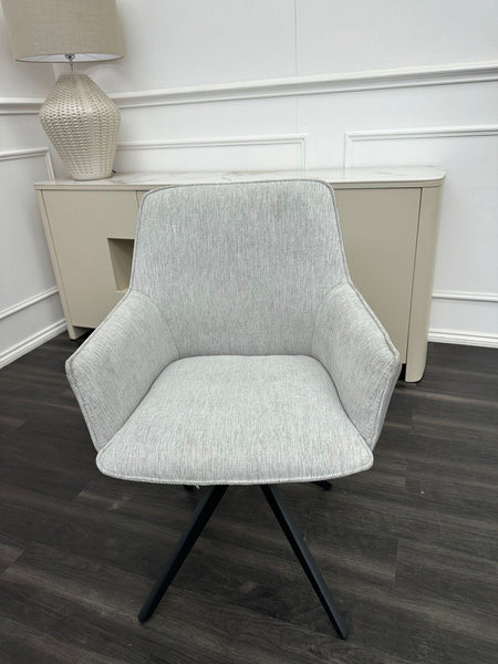 Furniture Village Jose Swivel Dining Chair Stone Grey (Pre-sale, Read Desc)2