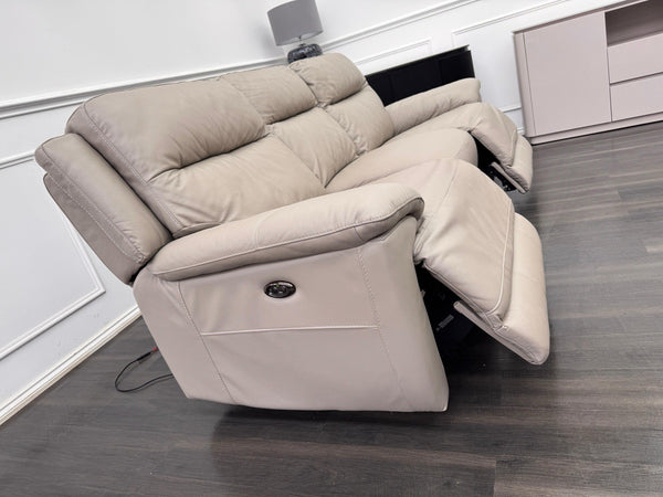 Furniture Village TOUCH 3 Seater Power Recliner Sofa Taupe Leather13