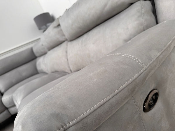 Furniture Village Contempo Grey Microfibre Power Recliner L Shape Corner Sofa10