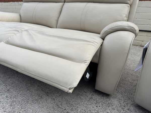 LA-Z-BOY WINCHESTER LEATHER POWER RECLINER 3 SEATER SOFA & ARMCHAIR SET - Cream9
