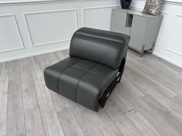 Sofology Marvella Charcoal Grey Leather Middle Section Power Recliner Seat4