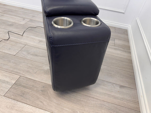 Sofology Radleigh Console Navy Leather Cup Holders Storage2