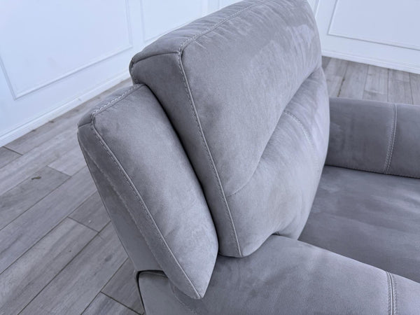 Furniture Village Touch Grey Fabric Power Recliner Armchair2