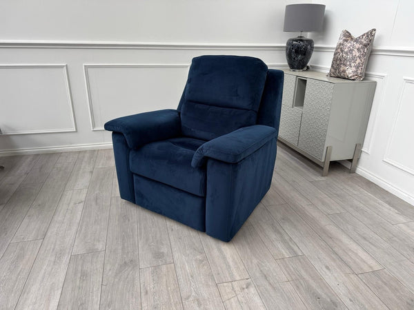 G Plan Harper Plush Indigo Premium Velvet Static Armchair RRP £1,35713