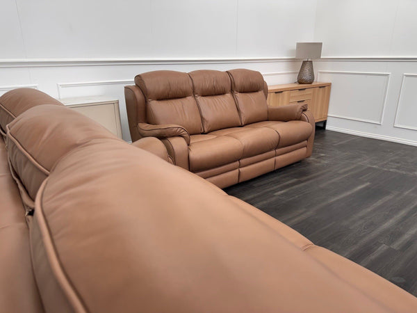 Parker Knoll Boston Dark Taupe Leather Static 3+3 Seater Sofa Set RRP £83209