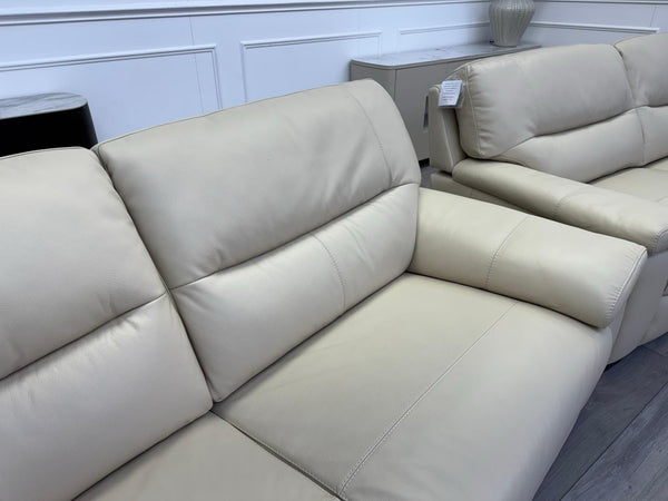 Furniture Village Hetty 3 + 3 Seater Sofa Set in Cream/Off White Leather6