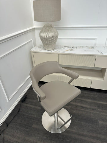 FV Firenza Taupe Leather Swivel Dining Barstool Gas Lift (Choose Quantity)0