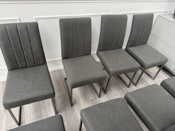 Furniture Village Grigio Set of 8 Grey Suede Dining Chairs6
