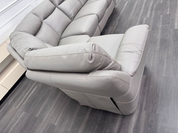 Furniture Village Snug Static L-Shape Corner Sofa In Grey Leather15