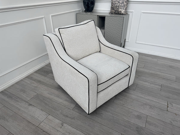 Furniture Village Celine Ivory Cream Woven Fabric Static Armchair10