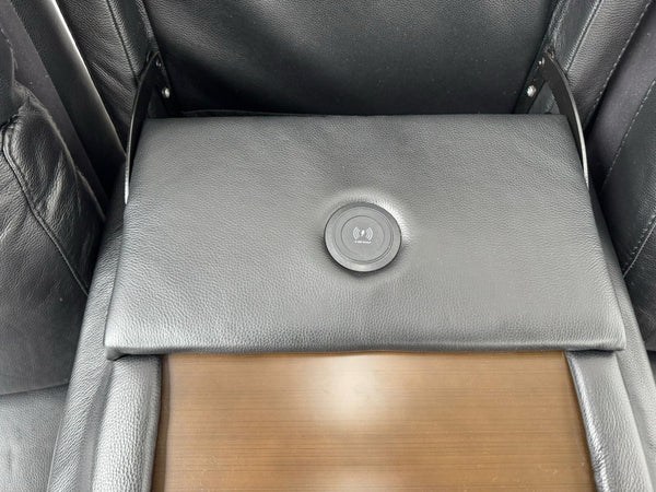 FV Serene Black Leather Power Recliner 3 Seater Sofa Lumbar + Headrest5