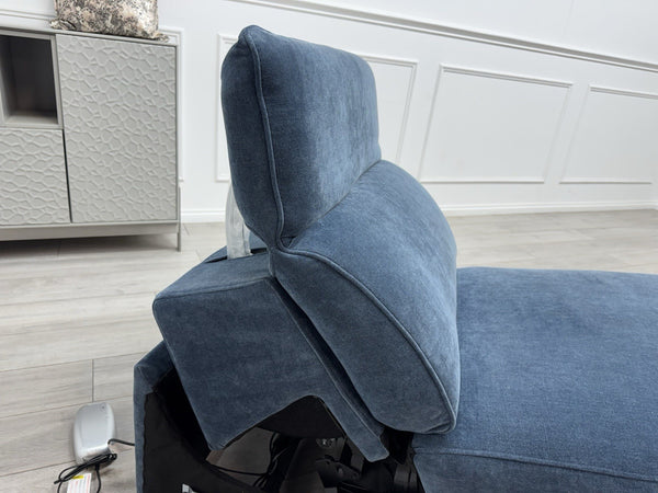 Sofology Plaza Middle Section Power Recliner & Headrest Chenille Denim Blue4