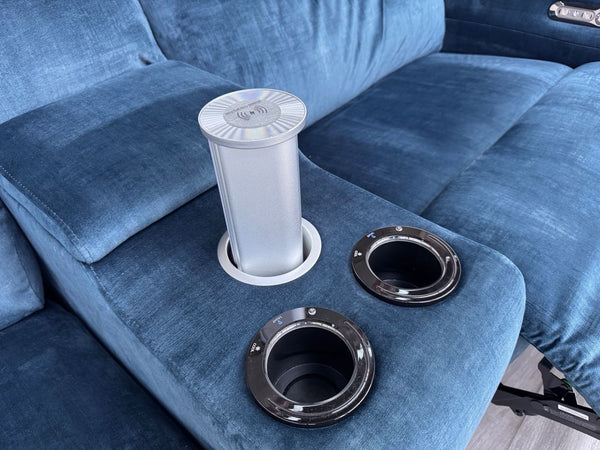 Sofology Renato 2.5 Seater Sofa + Centre Console Navy Blue Velvet Fabric6