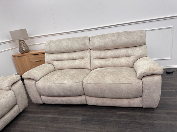 Furniture Village Nimbus 3 Seater Sofa Power Recliner In Cream Lux Velvet3