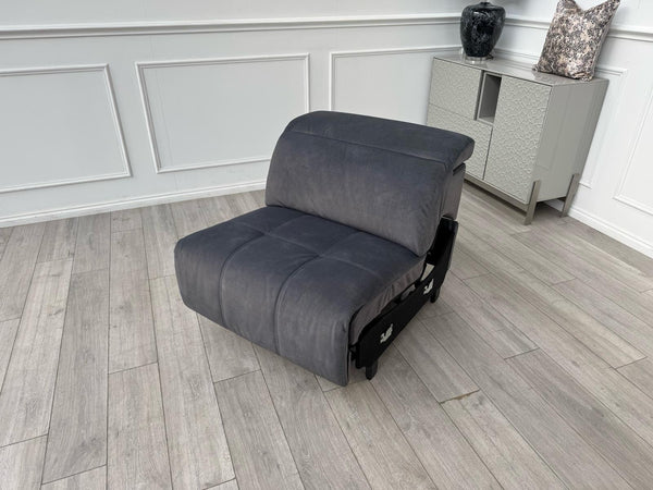 Sofology Marvella Flecked Charcoal Grey Velvet Middle Section Power Recliner9