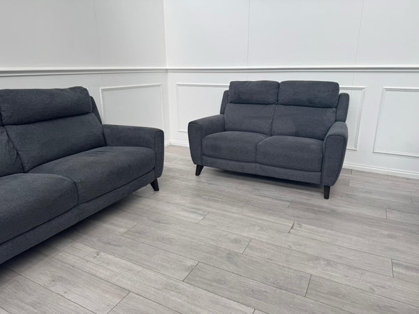 Furniture Village Zen Grey Fabric 3 &2 Seater Sofa Set6