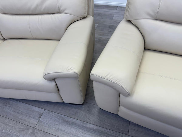 Furniture Village Hetty 3 +2 Seater Sofa Set in Cream/Off White Leather10