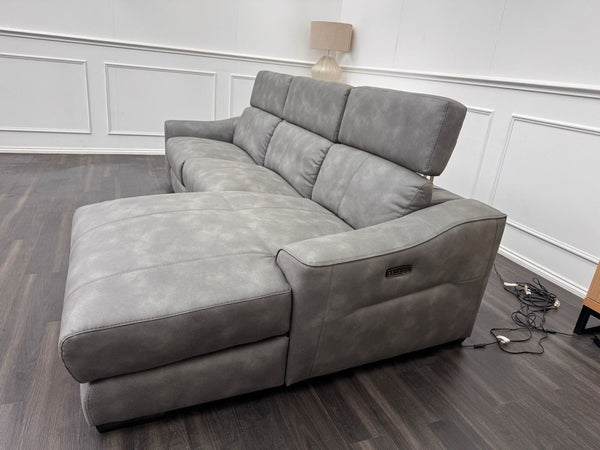 Furniture Village Xavier Chaise End Corner Sofa with Power Recliner + Headrests1